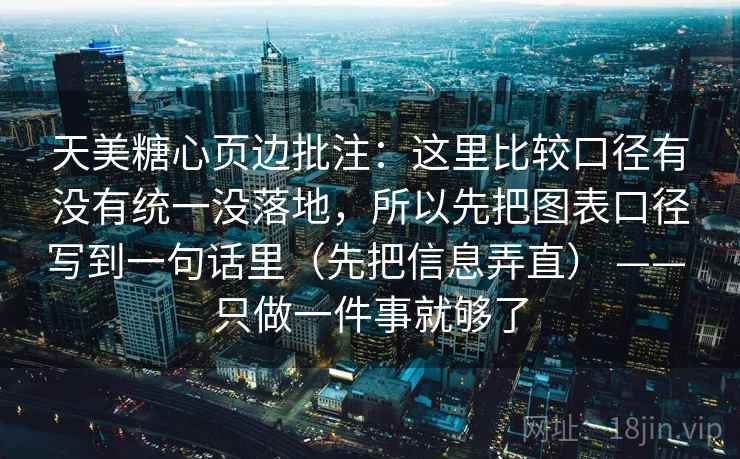 天美糖心页边批注:这里比较口径有没有统一没落地,所以先把图表口径写到一句话里(先把信息弄直) —— 只做一件事就够了 第2张 天美糖心页边批注:这里比较口径有没有统一没落地,所以先把图表口径写到一句话里(先把信息弄直) —— 只做一件事就够了 第2张